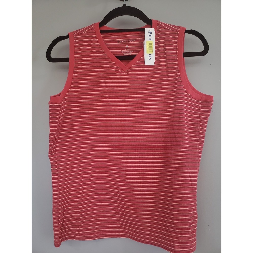 NEW SZ MEDIUM Pendleton Red horizontal Striped Sleeveless Tank Top gorpcore